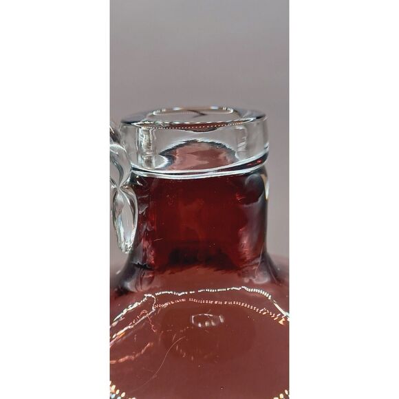 Amethyst Glass with Applied Clear Lip and Handle Hand Blown 10.5" Jug Vase - Picture 7 of 16